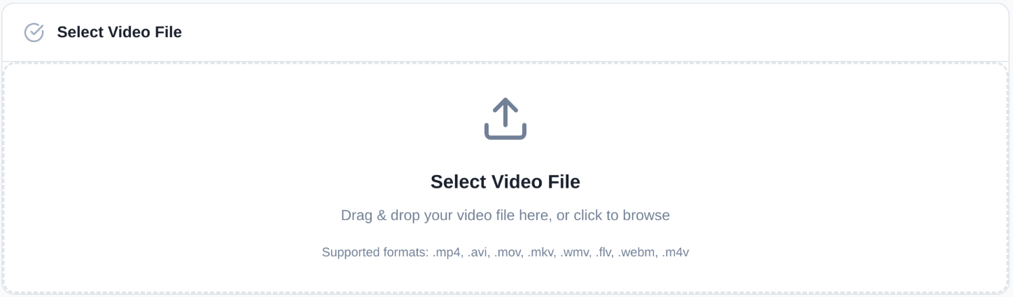 Screenshot: Select Video File